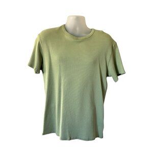 Knickerbocker New York Mens Short Sleeve Shirt Textured Green Large